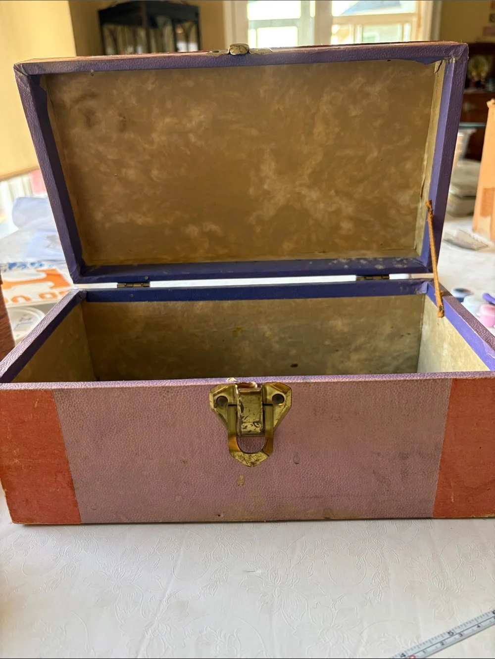 Vintage Pink and Wood Decorative Doll Trunks- Brand Unspecified